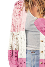 Load image into Gallery viewer, Double Take Openwork Ribbed Cuff Longline Cardigan