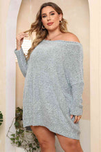 Load image into Gallery viewer, Plus Size Off Shoulder Long Sleeve Pullover Sweater