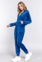 Load image into Gallery viewer, ACTIVE BASIC Faux Fur Zip Up Long Sleeve Hoodie and Joggers Set