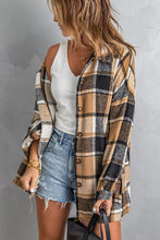 Load image into Gallery viewer, Double Take Plaid Dropped Shoulder Pocketed Shirt Jacket