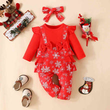 Load image into Gallery viewer, Snowflake Bow Detail Jumpsuit