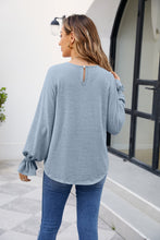 Load image into Gallery viewer, Round Neck Flounce Sleeve Blouse