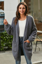 Load image into Gallery viewer, Open Front Ribbed Trim Duster Cardigan