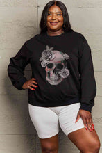 Load image into Gallery viewer, Simply Love Simply Love Full Size Dropped Shoulder SKULL Graphic Sweatshirt