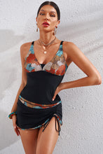 Load image into Gallery viewer, Floral Drawstring Detail Two-Piece Swimsuit