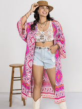 Load image into Gallery viewer, Double Take Plus Size Printed Open Front Longline Cardigan