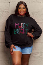 Load image into Gallery viewer, Simply Love Full Size MERRY AND BRIGHT Graphic Sweatshirt