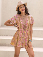 Load image into Gallery viewer, Tied Printed Short Sleeve Romper