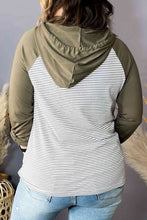 Load image into Gallery viewer, Plus Size Striped Long Sleeve Hoodie