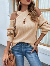 Load image into Gallery viewer, Crisscross Cold-Shoulder Sweater