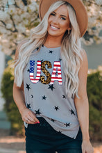 Load image into Gallery viewer, USA Star Print Tank with Slits
