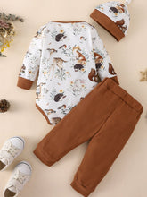 Load image into Gallery viewer, Baby Printed Bodysuit and Waffle-Knit Joggers Set