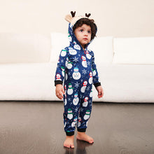 Load image into Gallery viewer, Snowman Print Hooded Jumpsuit