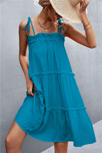 Load image into Gallery viewer, Tie-Shoulder Frill Trim Sleeveless Dress