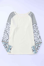 Load image into Gallery viewer, Plus Size Mixed Print Raglan Sleeve Round Neck Top