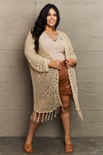Load image into Gallery viewer, HEYSON Boho Chic Full Size Western Knit Fringe Cardigan
