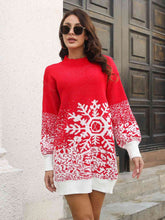 Load image into Gallery viewer, Snowflake Pattern Sweater Dress