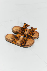 Forever Link Fiercely Feminine Leopard Bow Slide Sandals