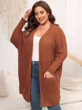 Load image into Gallery viewer, Plus Size Open Front Cardigan With Pockets