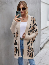 Load image into Gallery viewer, Leopard Pattern Fuzzy Cardigan