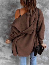 Load image into Gallery viewer, Open Front Hooded Faux Fur Outwear with Pockets