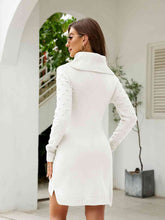 Load image into Gallery viewer, Turtleneck Long Sleeve Slit Sweater Dress