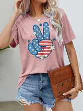 Load image into Gallery viewer, US Flag Peace Sign Hand Graphic Tee