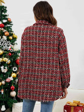 Load image into Gallery viewer, Plaid Collared Neck Button Front Jacket