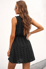 Load image into Gallery viewer, Swiss Dot Tie-Neck Sleeveless Dress