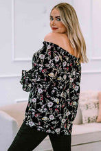 Load image into Gallery viewer, Plus Size Floral Frilled Off-Shoulder Blouse