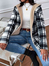 Load image into Gallery viewer, Plaid Hooded Longline Coat