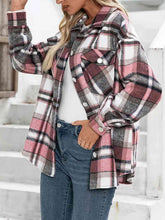 Load image into Gallery viewer, Plaid Collared Neck Button Down Jacket