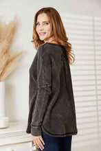 Load image into Gallery viewer, Zenana Full Size Washed Baby Waffle Oversized Long Sleeve Top
