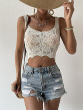 Load image into Gallery viewer, Openwork Hem Detail Cropped Knit Tank