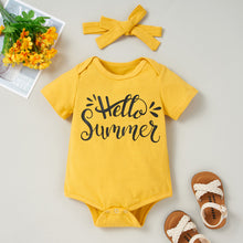 Load image into Gallery viewer, HELLO SUMMER Bodysuit and Sunflower Print Pants Set