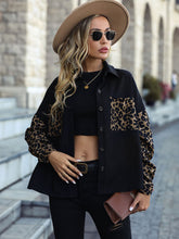 Load image into Gallery viewer, Leopard Print Buttoned Dropped Shoulder Jacket