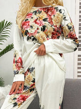 Load image into Gallery viewer, Printed Round Neck Top and Drawstring Pants Lounge Set