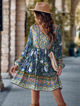 Load image into Gallery viewer, Bohemian V-Neck Long Sleeve Dress