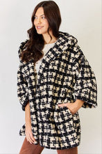 Load image into Gallery viewer, J.NNA Fuzzy Plaid Waist Tie Hooded Robe Cardigan