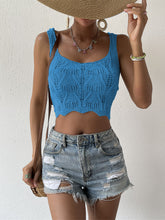 Load image into Gallery viewer, Openwork Hem Detail Cropped Knit Tank