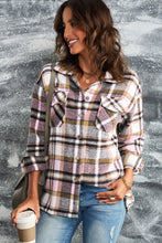 Load image into Gallery viewer, Plaid Button Front Shirt Jacket with Breast Pockets