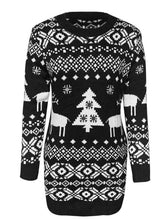 Load image into Gallery viewer, Christmas Element Round Neck Mini Sweater Dress