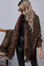 Load image into Gallery viewer, Leopard Fringe Detail Poncho