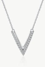 Load image into Gallery viewer, Sterling Silver V Letter Pendant Necklace