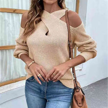 Load image into Gallery viewer, Crisscross Cold-Shoulder Sweater