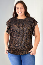 Load image into Gallery viewer, Plus Size Printed Smocked Butterfly Sleeve Blouse