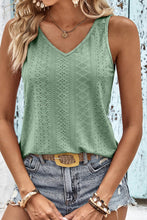 Load image into Gallery viewer, Twist Back V-Neck Eyelet Tank