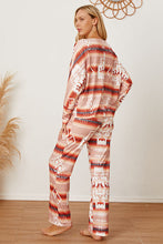 Load image into Gallery viewer, Striped Geometric Top and Pants Lounge Set