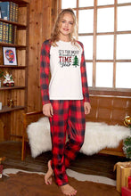 Load image into Gallery viewer, Slogan Graphic Top and Plaid Pants Set