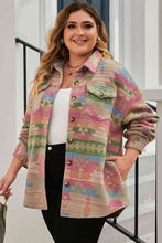 Load image into Gallery viewer, Plus Size Geometric Collared Jacket